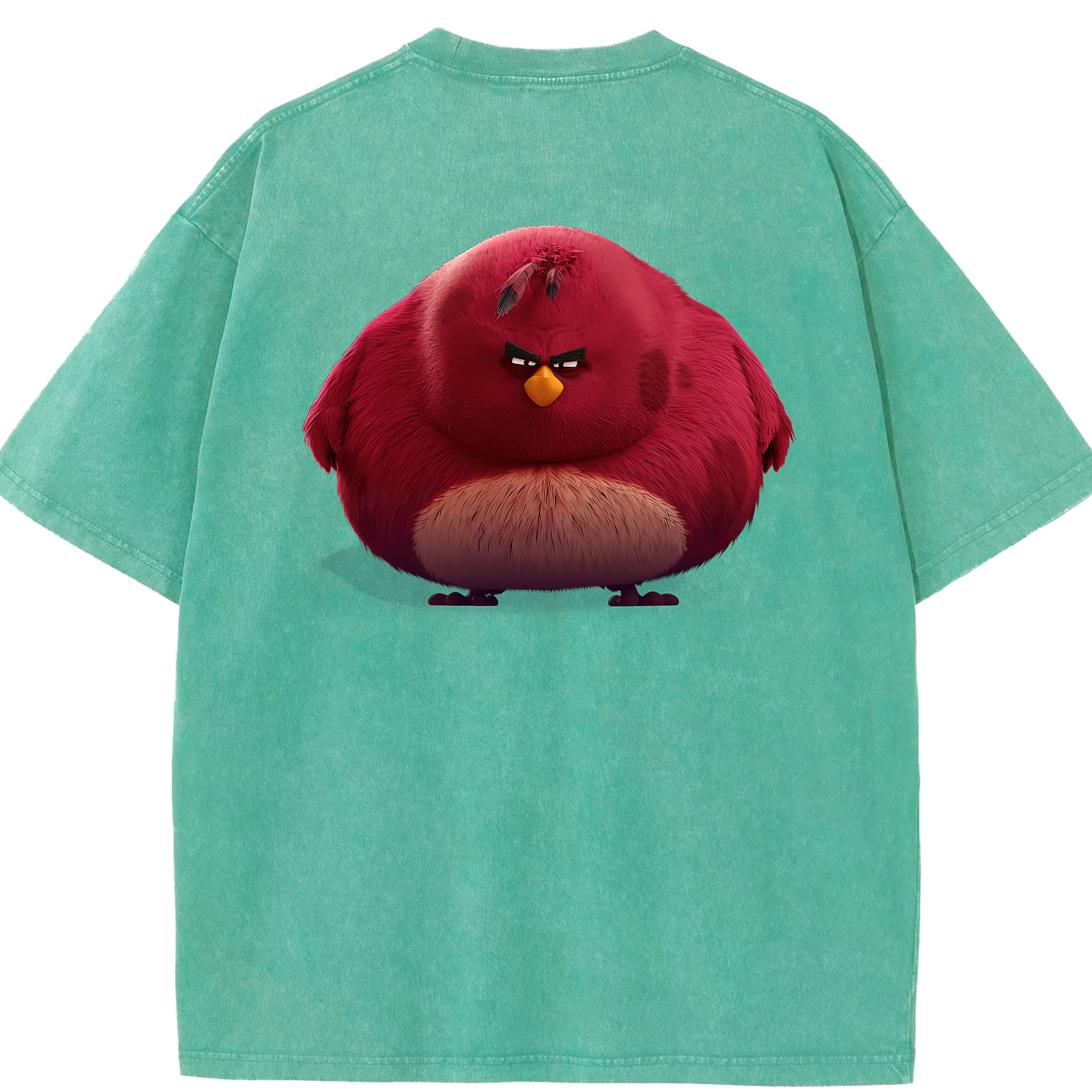 （画像用） Angry Birds アングリーバード 綿100% ヴィンテージ風 半袖Tシャツ（背面プリント）
